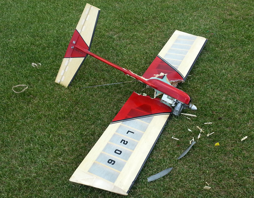 crashed rc plane